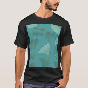 T-shirt Luxueux or Ginkgo, papier peint vintage.