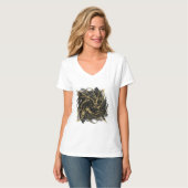 T-shirt Luxury Gold and Black Abstract Marble Ink Flow (Devant entier)