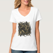 T-shirt Luxury Gold and Black Abstract Marble Ink Flow (Devant)