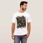 T-shirt Luxury Gold and Black Abstract Marble Ink Flow (Devant entier)
