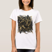 T-shirt Luxury Gold and Black Abstract Marble Ink Flow (Devant)
