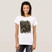 T-shirt Luxury Gold and Black Abstract Marble Ink Flow (Devant entier)