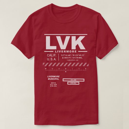T-shirt LVK de l'aéroport municipal de Livermore (Design devant)
