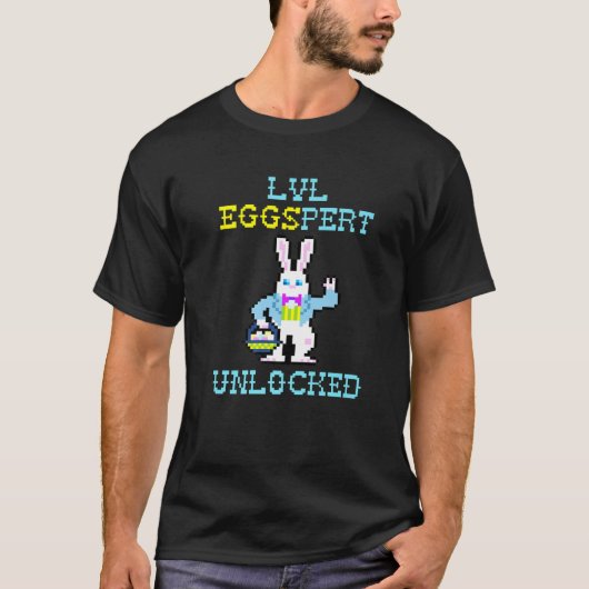 T-shirt LVL Eggspert déverrouillé jeu amusant chasse aux o (Devant)