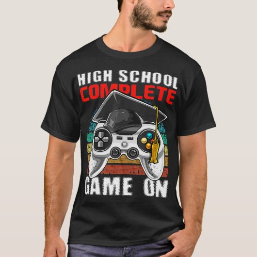 T-shirt Lycée Complet Vidéo Jeu Diplôme Supérieur (Devant)