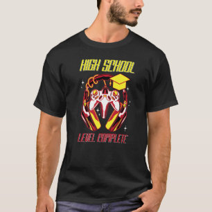 T-shirt Lycée Niveau Complet Gamer Diplômé