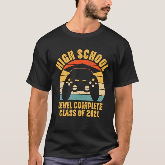 T-shirt Lycée Niveau Complet Gamer Graduation Classe (Devant)
