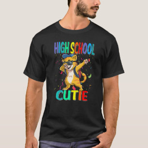T-shirt Lycéenne Chatte Mignonne Rentre à l'École