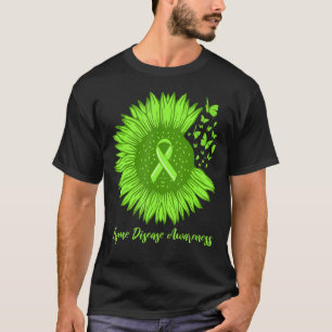 T-shirt Lyme Maladie Sensibilisation Tournesol Vert Ruban