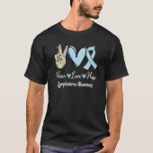 T-shirt Lymphedema Awareness Peace Love Hope Light Blue Ri (Devant)