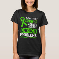 Lymphome Cancer Awareness Dont Nerves Green Ribbon