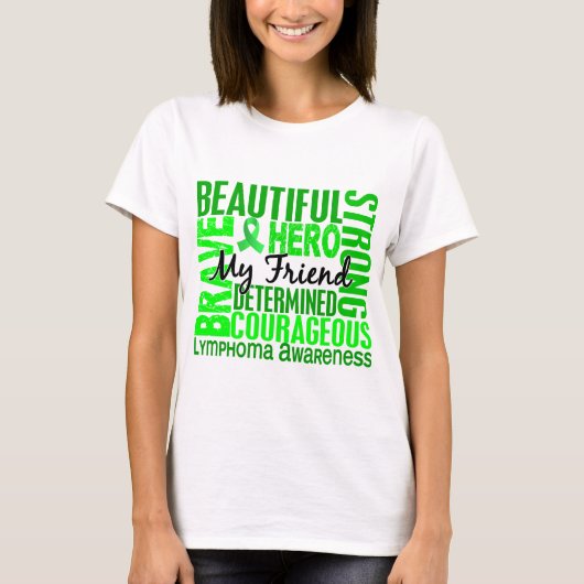 T-shirt Lymphome femelle carré d'ami d'hommage (Devant)