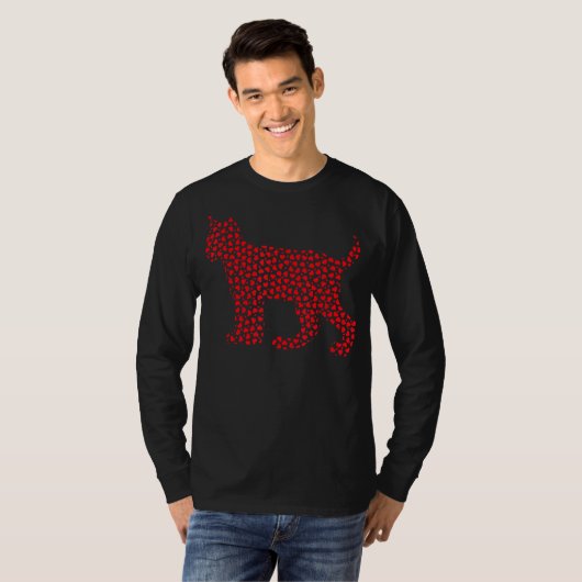 T-shirt Lynx Lover Coeurs Amoureux Lynx Saint Valentin (Devant entier)
