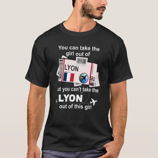 T-shirt Lyon Boarding Pass Lyon Girl Lyon (Devant)