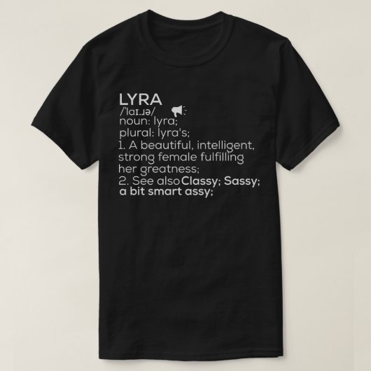 T-shirt Lyra Nom Lyra Définition Lyra Femme Nom Lyra Me (Design devant)