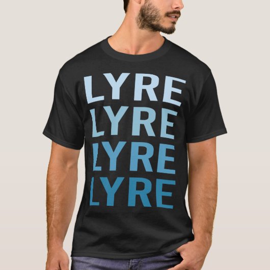 T-shirt Lyre à texte bleu (Devant)
