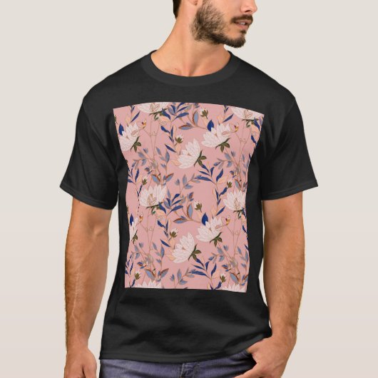 T-shirt Lys crème Beige : Arrière - plan rose sans couleur (Devant)