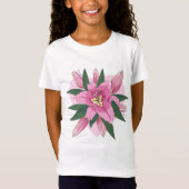 T-Shirt Lys luxuriants rose avec Jersey Coeur Doux (Devant)