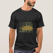 T-shirt M1 Abrams Bataillon Militaire Camion Drapeau Améri (Devant)