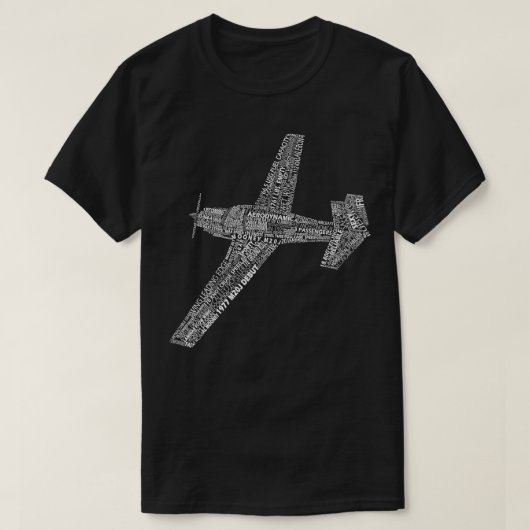 T-shirt M20 Typographie Avion Pilote d'aviation (Design devant)