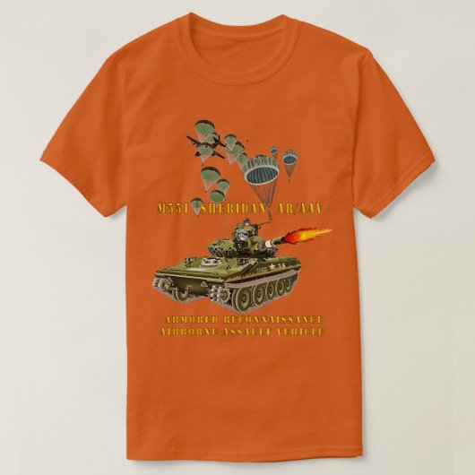 T-shirt M551 Sheridan Tir ARVAAV avec Parachutistes (Design devant)