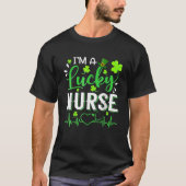 T-shirt 'M A Lucky Nurse Shamrock Top Hat St Patrick's Day (Devant)