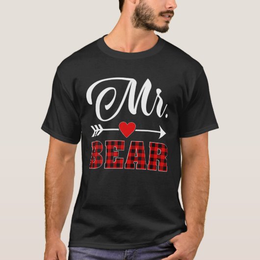 T-shirt M. Bear Buffalo Plaid Christmas Matching Family P (Devant)