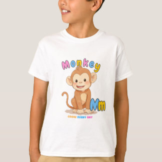 T-shirt « M comme Monkey » Alphabet – Grandir chaq