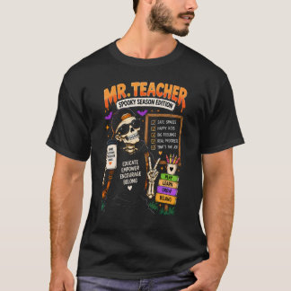 T-shirt M. Enseignant Saison Effrayante Halloween Enseigna