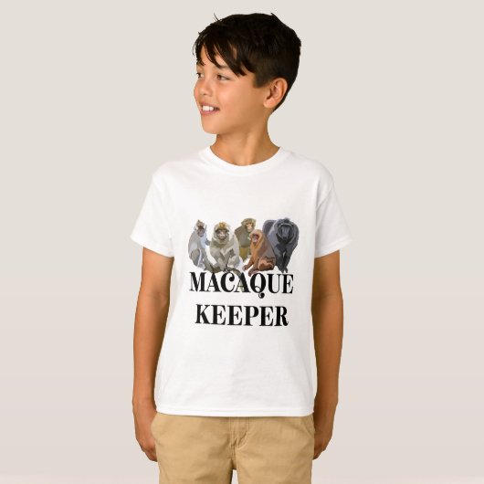 T-shirt M est pour Macaque Keeper (Devant entier)