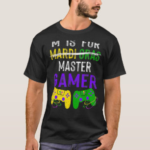 T-shirt M est pour Master Gamer Mardi Gras Contrôleur Vidé