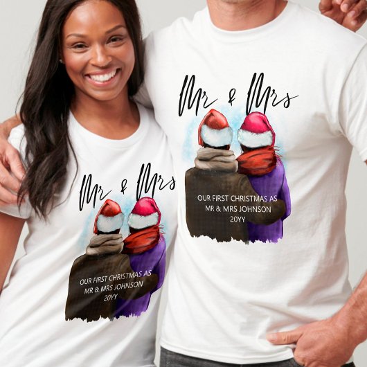 T-shirt M. et Mme Script couples chrétiens