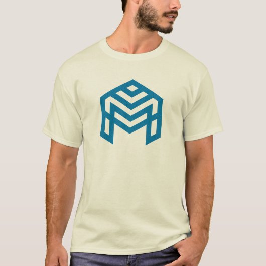 T-shirt M Géométrique Abstrait Bleu (Devant)