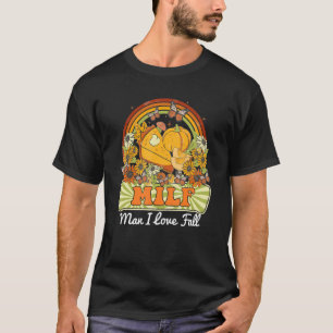 T-shirt M I L F Man I Love Fall Vintage Retro Rainbow Pump