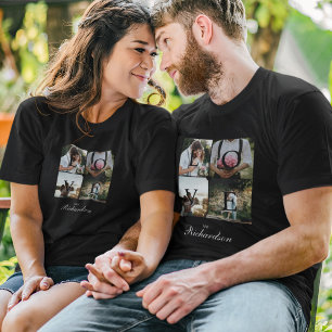 T-shirt M. Love Newlyweds Mariage Photo Collage Black