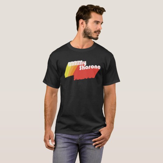 T-shirt M-M-M-My Sharona Typographie rétro (foncé) (Devant entier)
