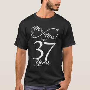 T-shirt M. & Madame pour 37 ans 1er anniversaire Mariage