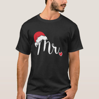 T-shirt M. Mme Cute Santa Claus Pajamas de Noël Cou