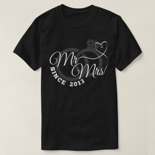 T-shirt M. & Mme depuis 2013 9e Match pour le 9e anniversa (Design devant)