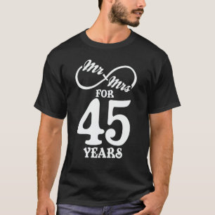 T-shirt M. & Mme For 45 Years 1st Wedding Anniversary