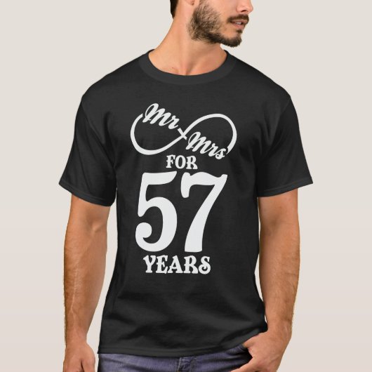 T-shirt M. & Mme For 57 Years 57th Mariage Anniversary (Devant)