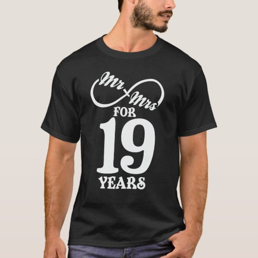T-shirt M. & Mme Pour 19 ans 19e anniversaire de Mariage (Devant)