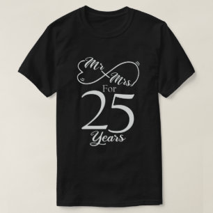 T-shirt M. & Mme Pour 25 Anniversaire du 25e Mariage