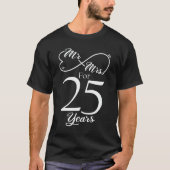 T-shirt M. & Mme Pour 25 Anniversaire du 25e Mariage (Devant)