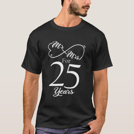 T-shirt M. Mme Pour 25 Ans 25E Anniversaire Du Mariage (Devant)