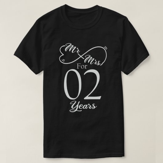 T-shirt M. & Mme Pour 2 ans 2e anniversaire de Mariage (Design devant)