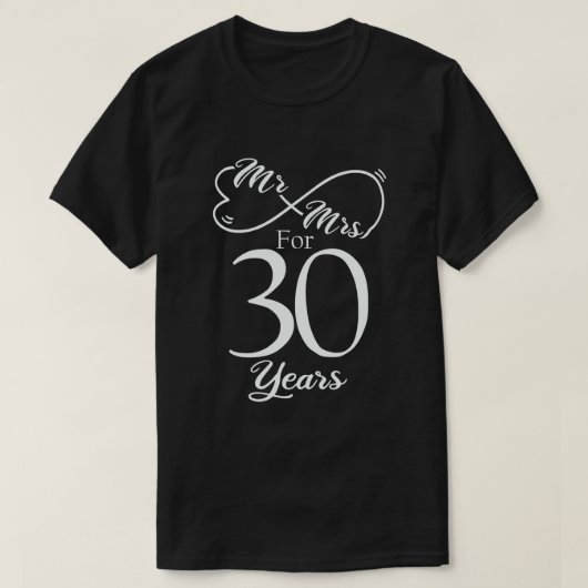 T-shirt M. & Mme Pour 30 ans 30e anniversaire de Mariage (Design devant)