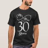 T-shirt M. & Mme Pour 30 ans 30e anniversaire de Mariage (Devant)