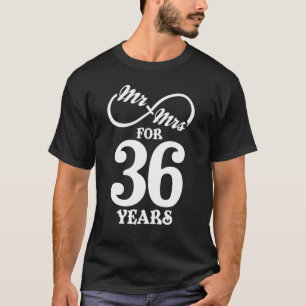 T-shirt M. & Mme Pour 36 Anniversaire du 36e Mariage