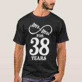 T-shirt M. & Mme Pour 38 Anniversaire du 38e Mariage (Devant)